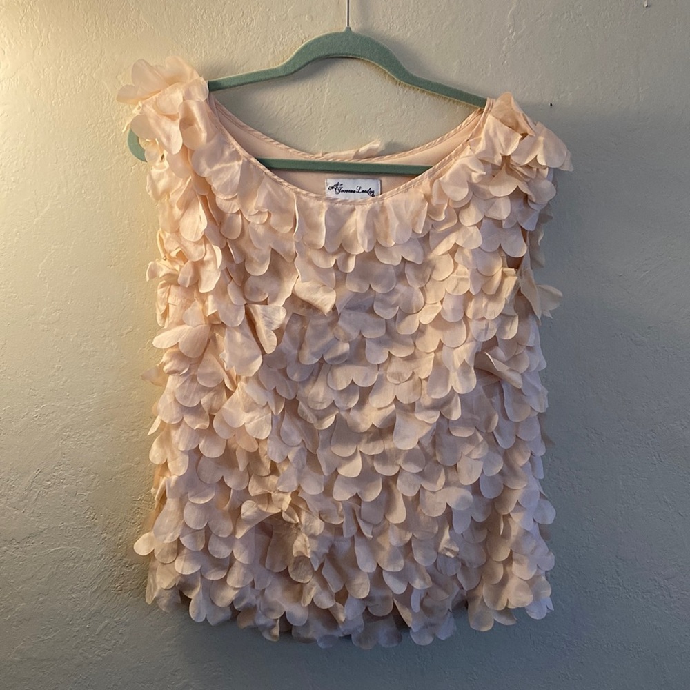Blush pink silk top
